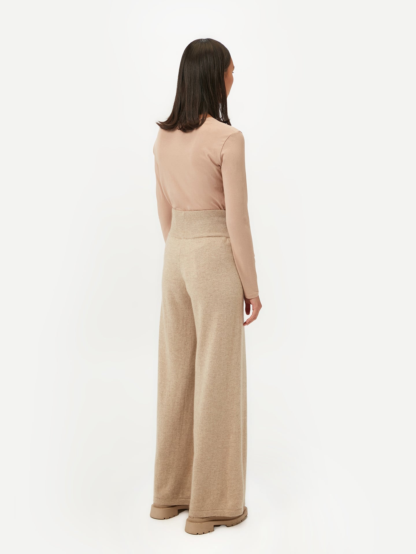 GOBI Pantalon à jambes larges en cachemire - Collection Country-Chic Taupe - Gobi Cashmere