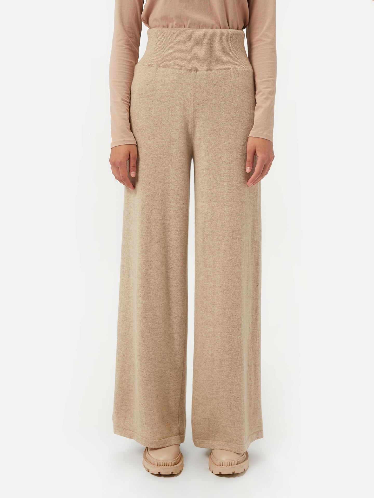 GOBI Pantalon à jambes larges en cachemire - Collection Country-Chic Taupe - Gobi Cashmere