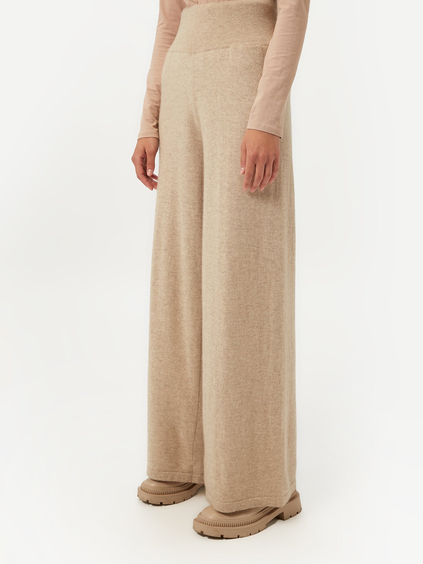 GOBI Pantalon à jambes larges en cachemire - Collection Country-Chic Taupe - Gobi Cashmere