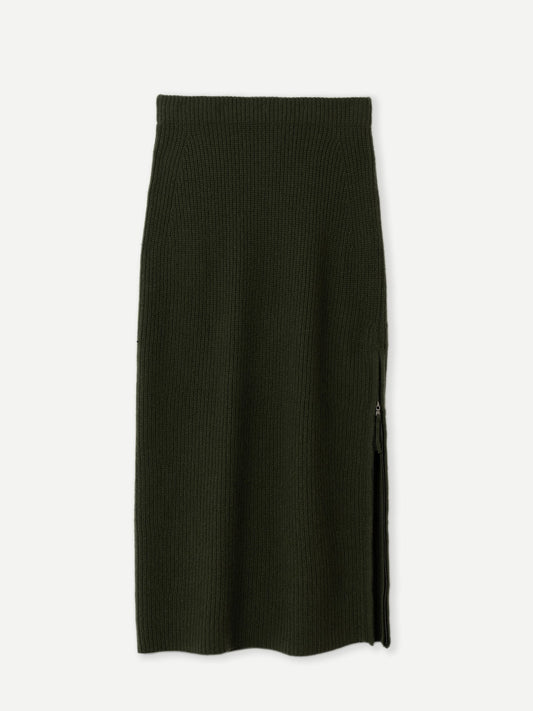 GOBI Jupe en cachemire avec fermeture éclair - Collection Country-Chic Vert