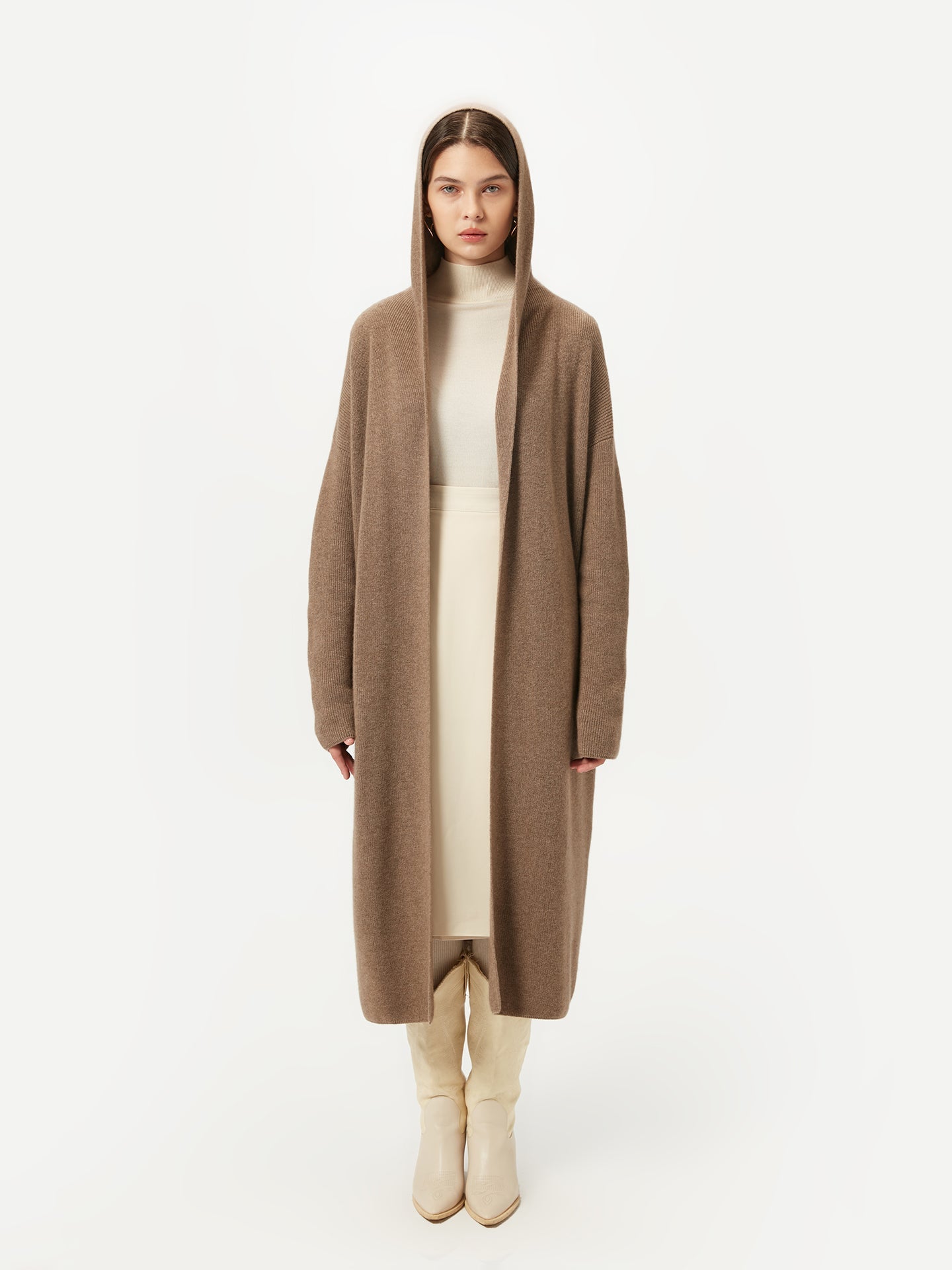 Cardigan long  - Cachemire organique - GOBI Touch of Nature Taupe - Gobi Cashmere 