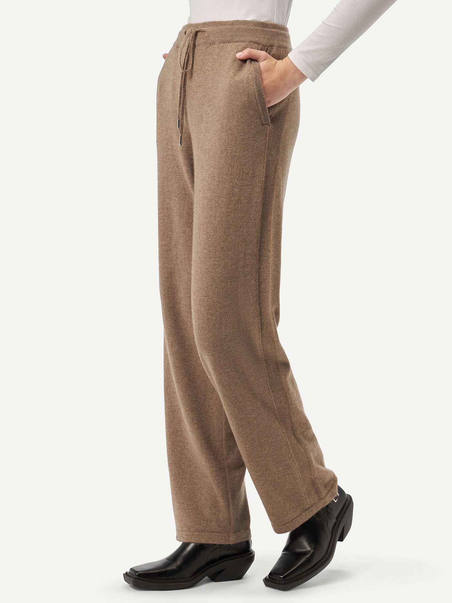 Pantalon femme lounge en Cachemire pour femmes Taupe - Gobi Cashmere