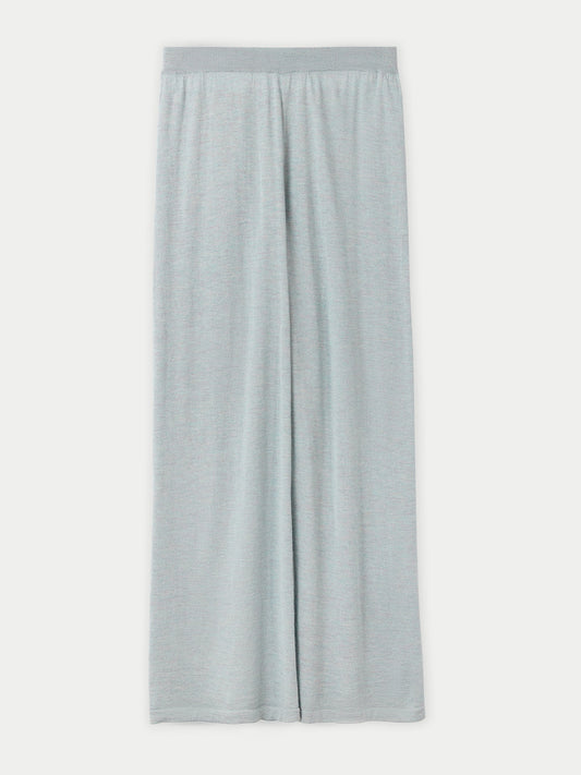 Pantalon large en soie et cachemire vert - Gobi Cashmere