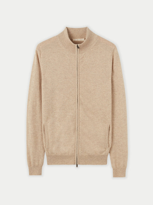 Cardigan zippé  en Cachemire pour femmes Taupe - Gobi Cashmere