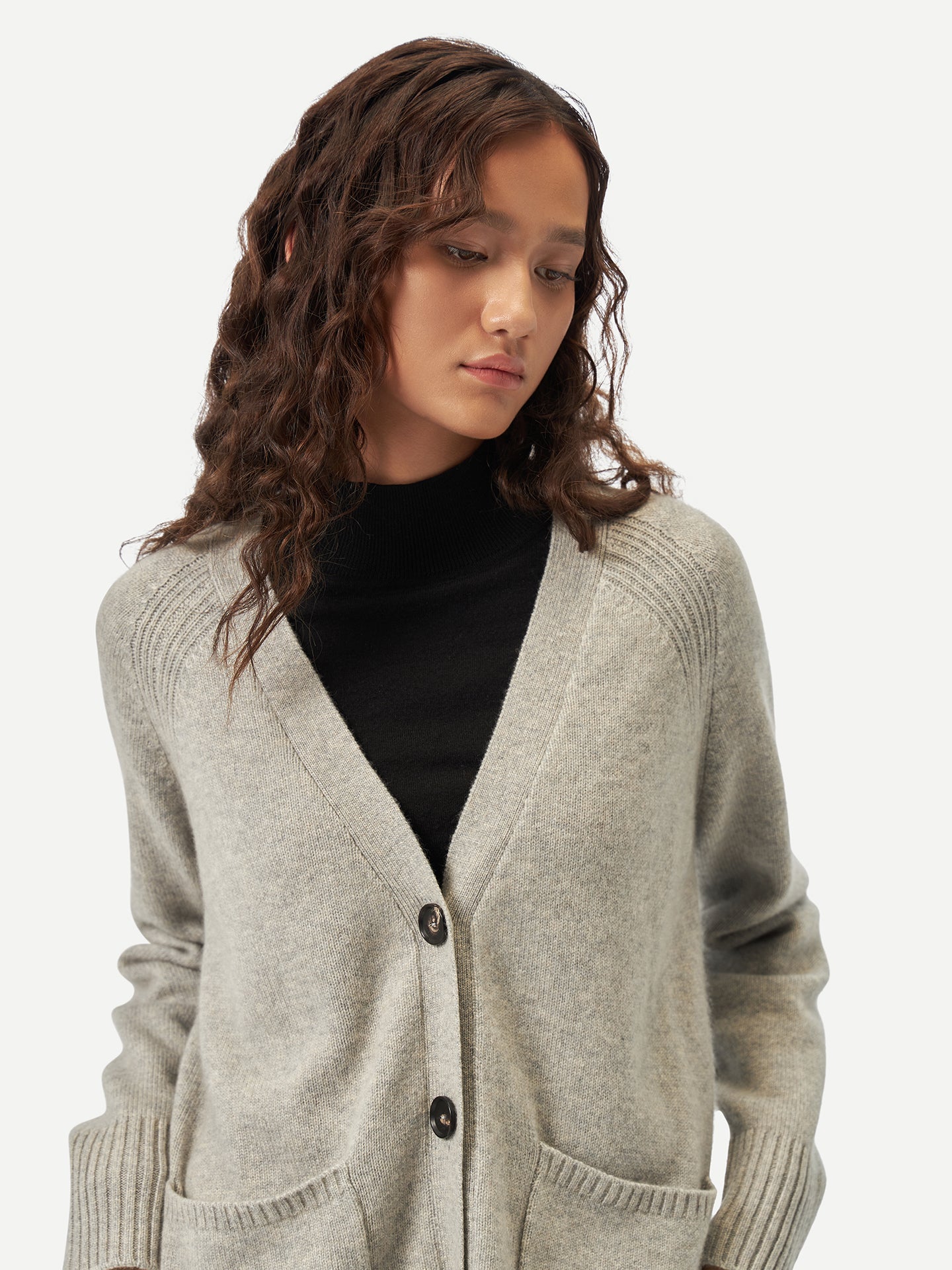 Cardigan en cachemire décontractée - GOBI A/H 2023 Gris - Gobi Cashmere