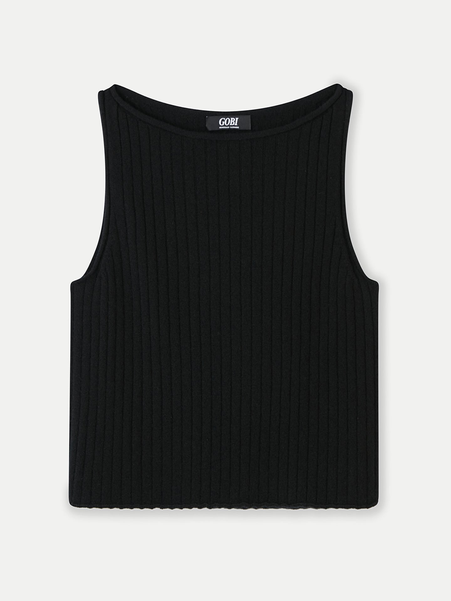 Luxe en tricot 3D sans couture : Top court en 100% cachemire Mongol Noir - Gobi Cashmere 