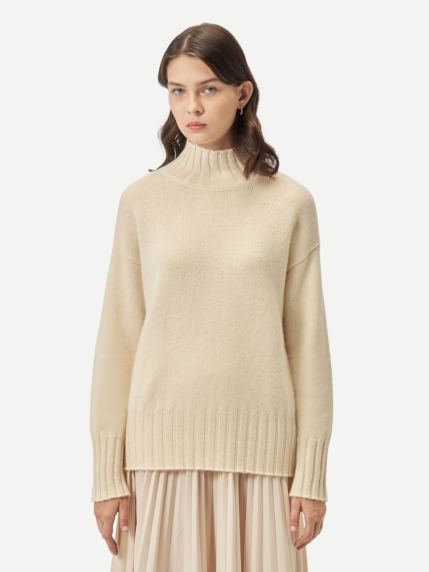 Col roulé décontracté en cachemire - GOBI A/H 2023 Blanc - Gobi Cashmere