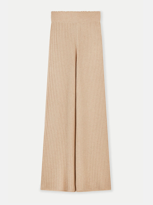 Luxe sans couture : Pantalon léger en tricot 3D 100% cachemire Mongol Taupe - Gobi Cashmere