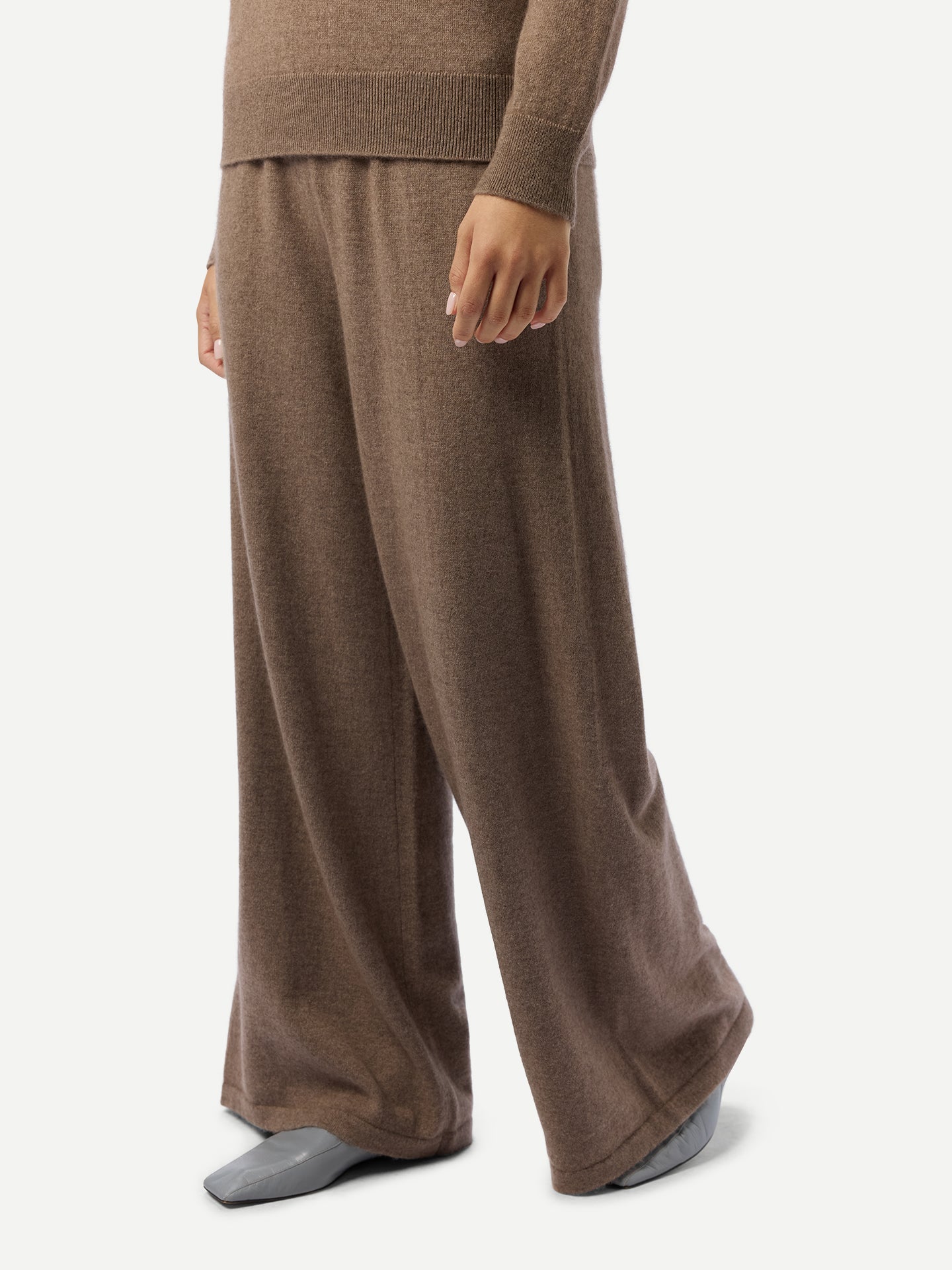 Pantalon large en cachemire - GOBI A/H 2023 Taupe - Gobi Cashmere