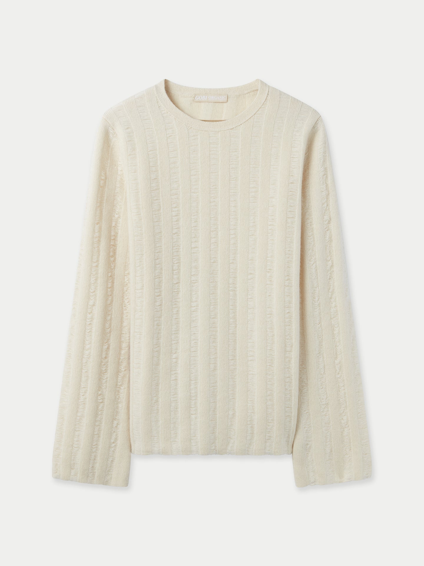 Pull en cachemire rayé du créateur Cashmere Blanc - Gobi Cashmere