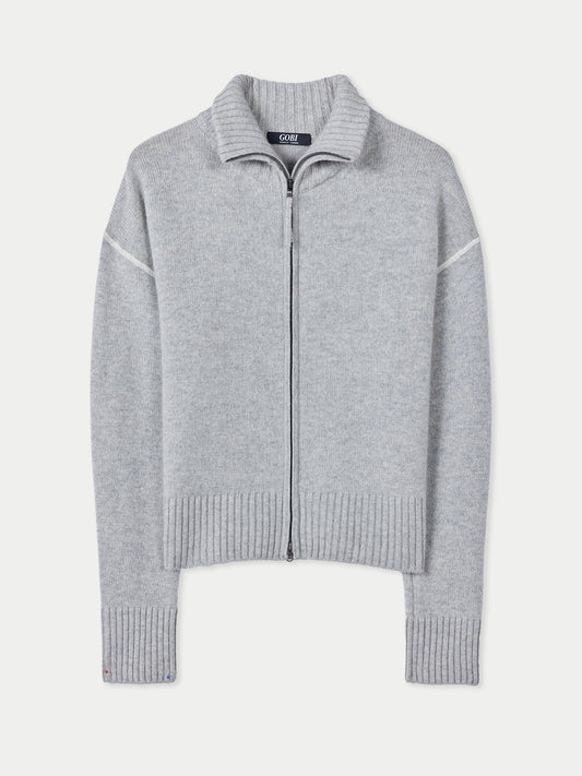 Cashmere Zip Cardigan