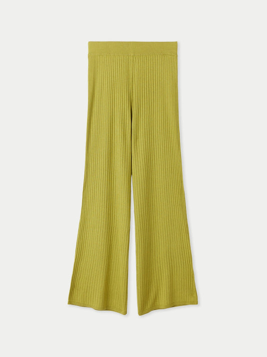 Pantalons en tricot côtelé en soie et cachemire | GOBI 