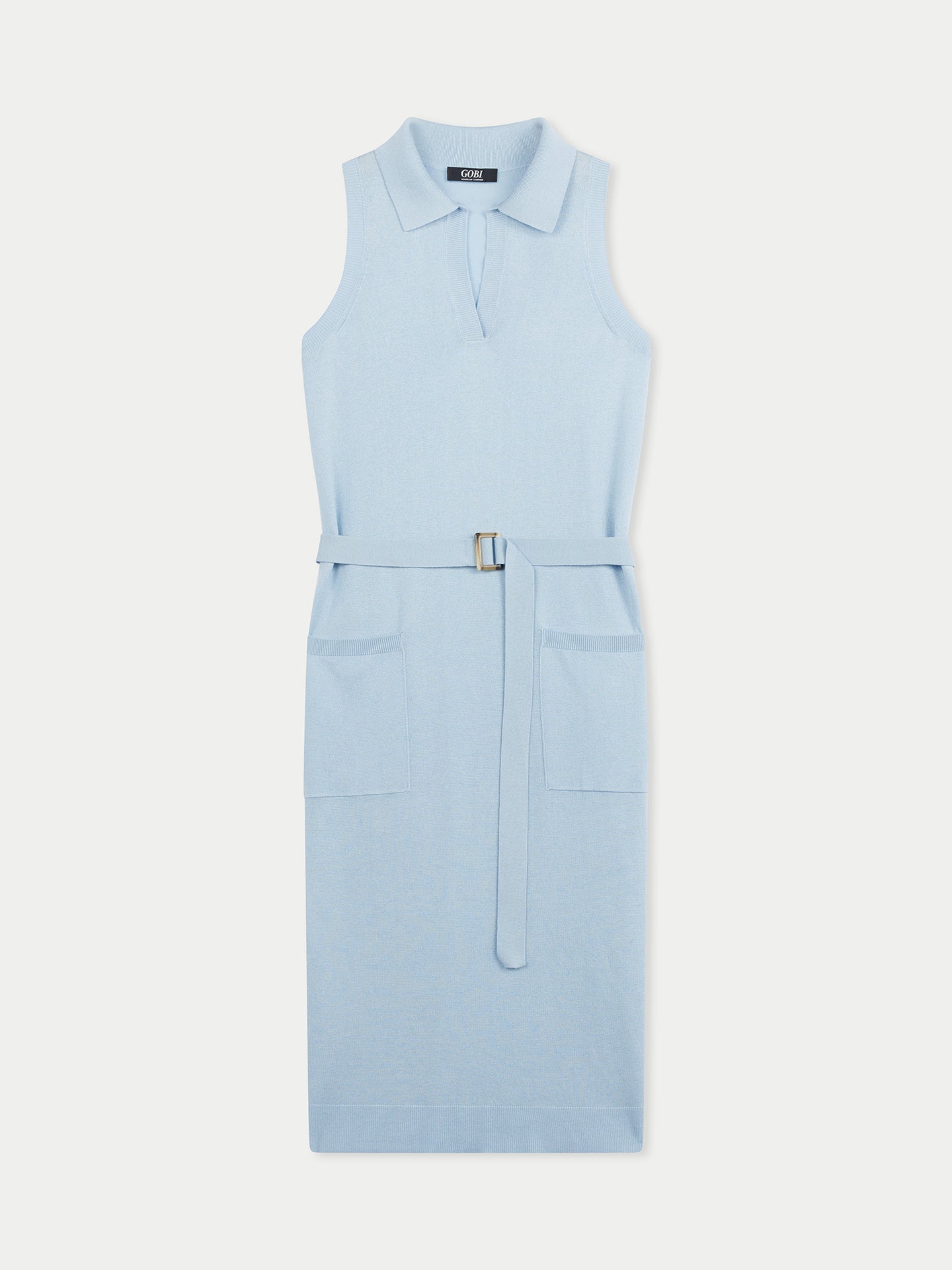 Robe polo sans manches en soie et cachemire | GOBI Cashmere