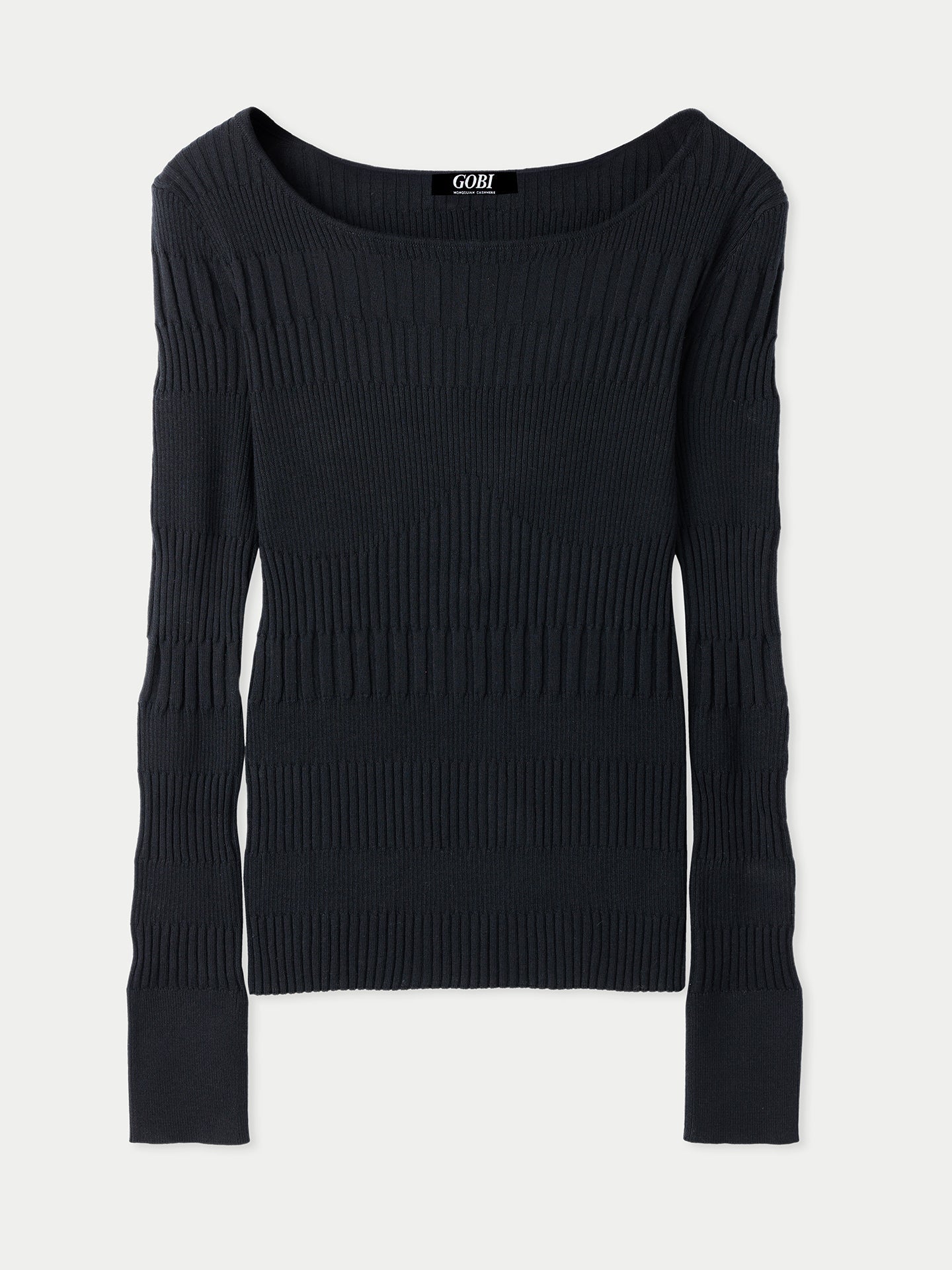 Top en cachemire côtelé à manches longues | GOBi Cashmere