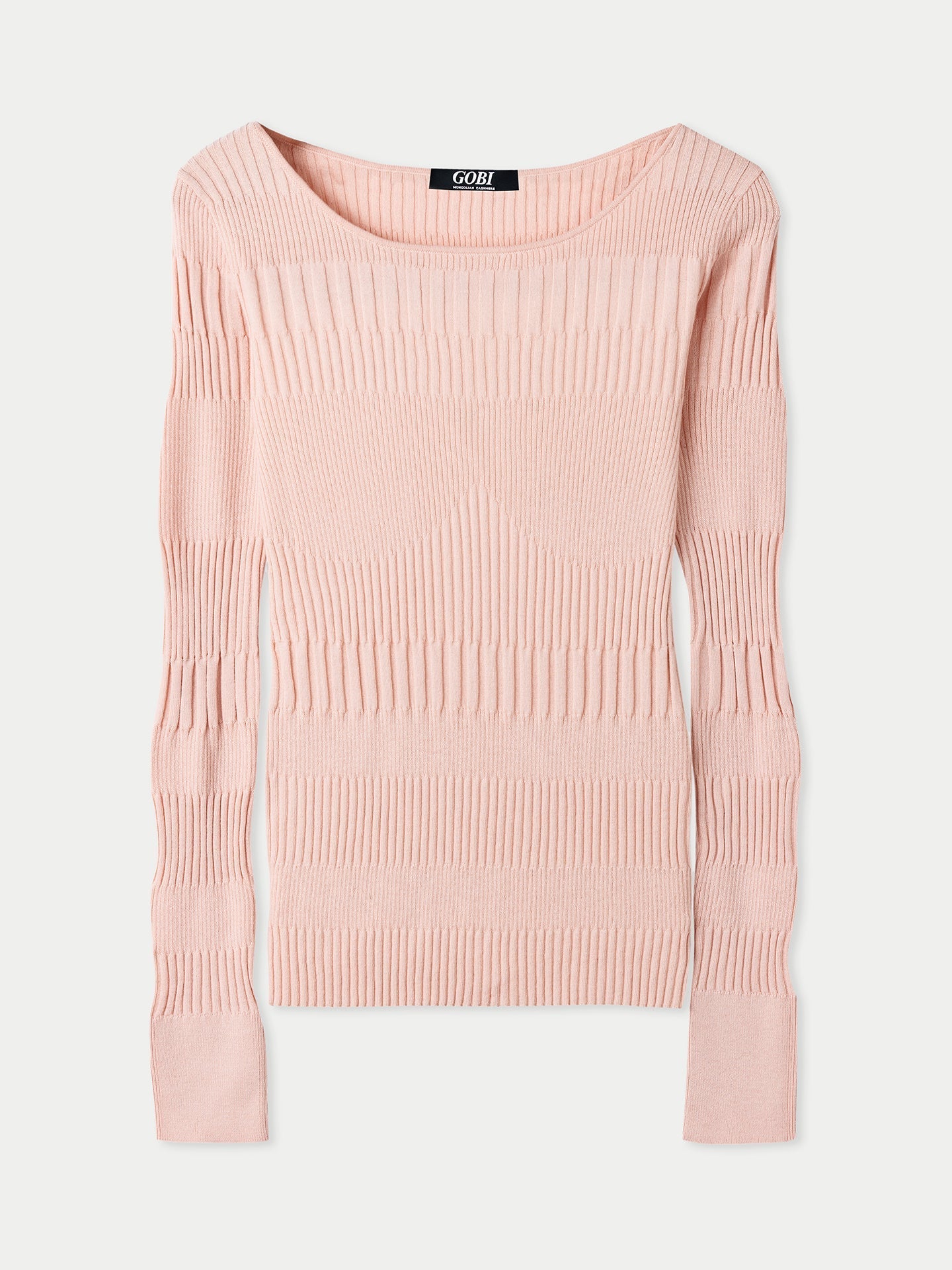 Top en cachemire côtelé à manches longues | GOBi Cashmere
