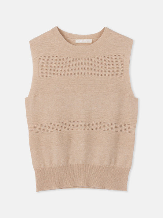 Gilet en cachemire sans couture Taupe | GOBI Cashmere