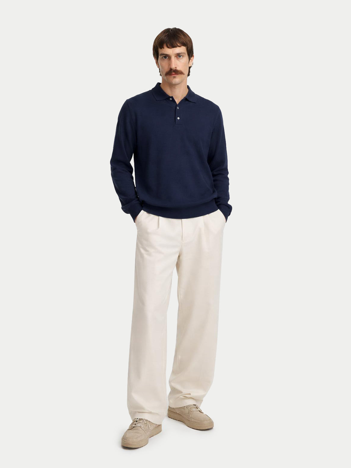 Pull col polo en cachemire Essential pour hommes