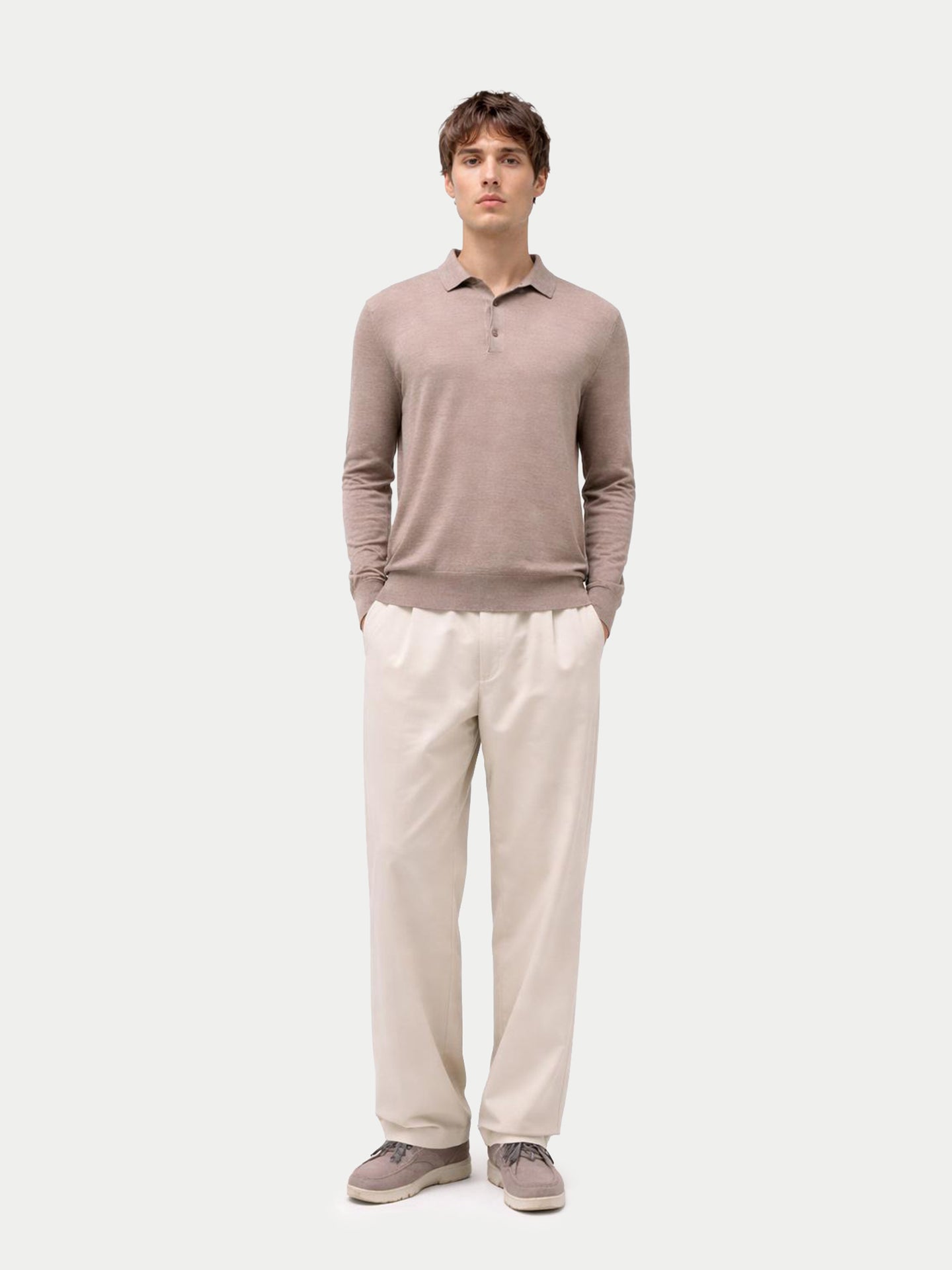 Polo classique homme à manches longues Couleur Organique