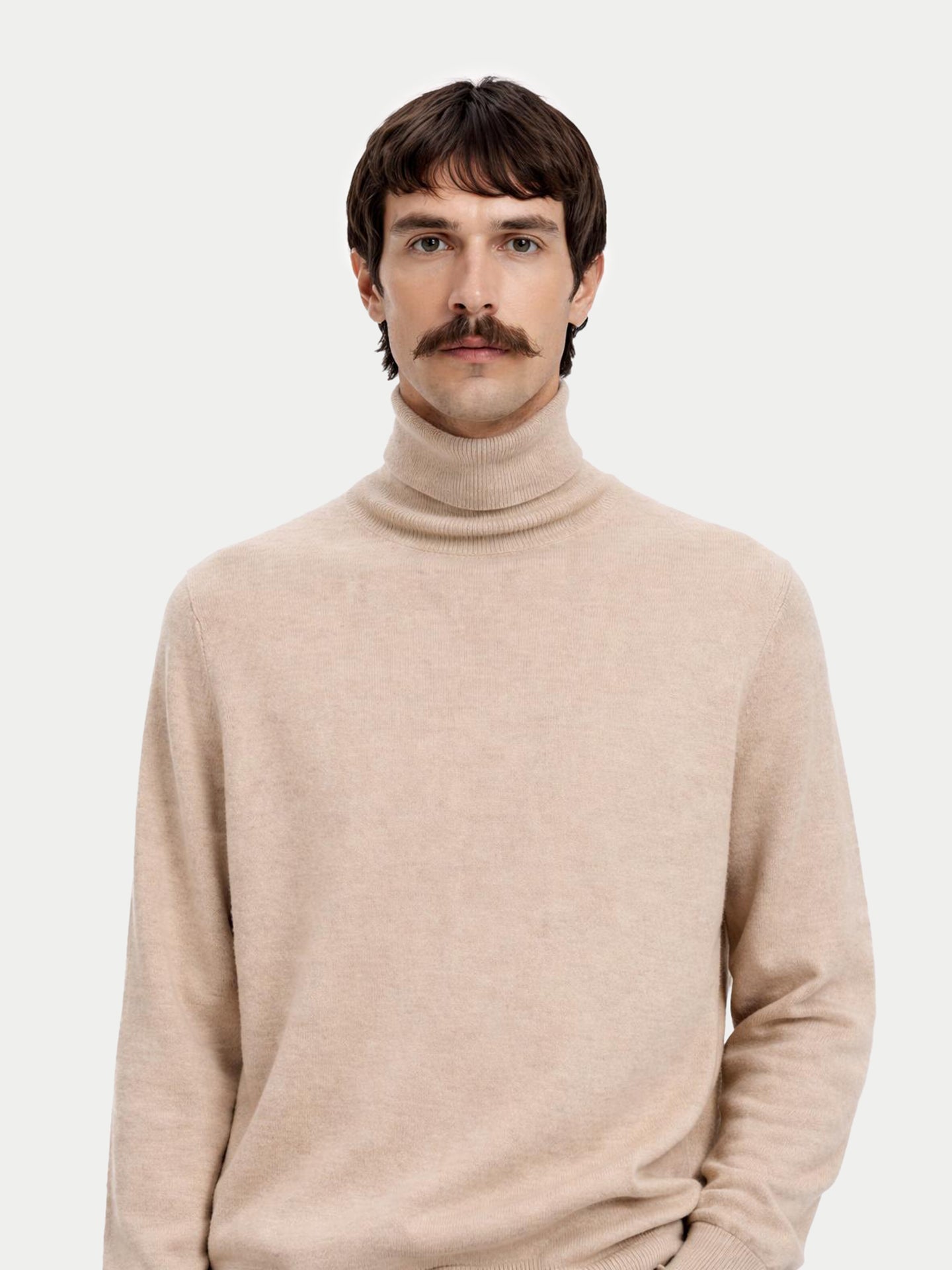 Pull col roulé en cachemire Essential pour hommes Couleur Organique