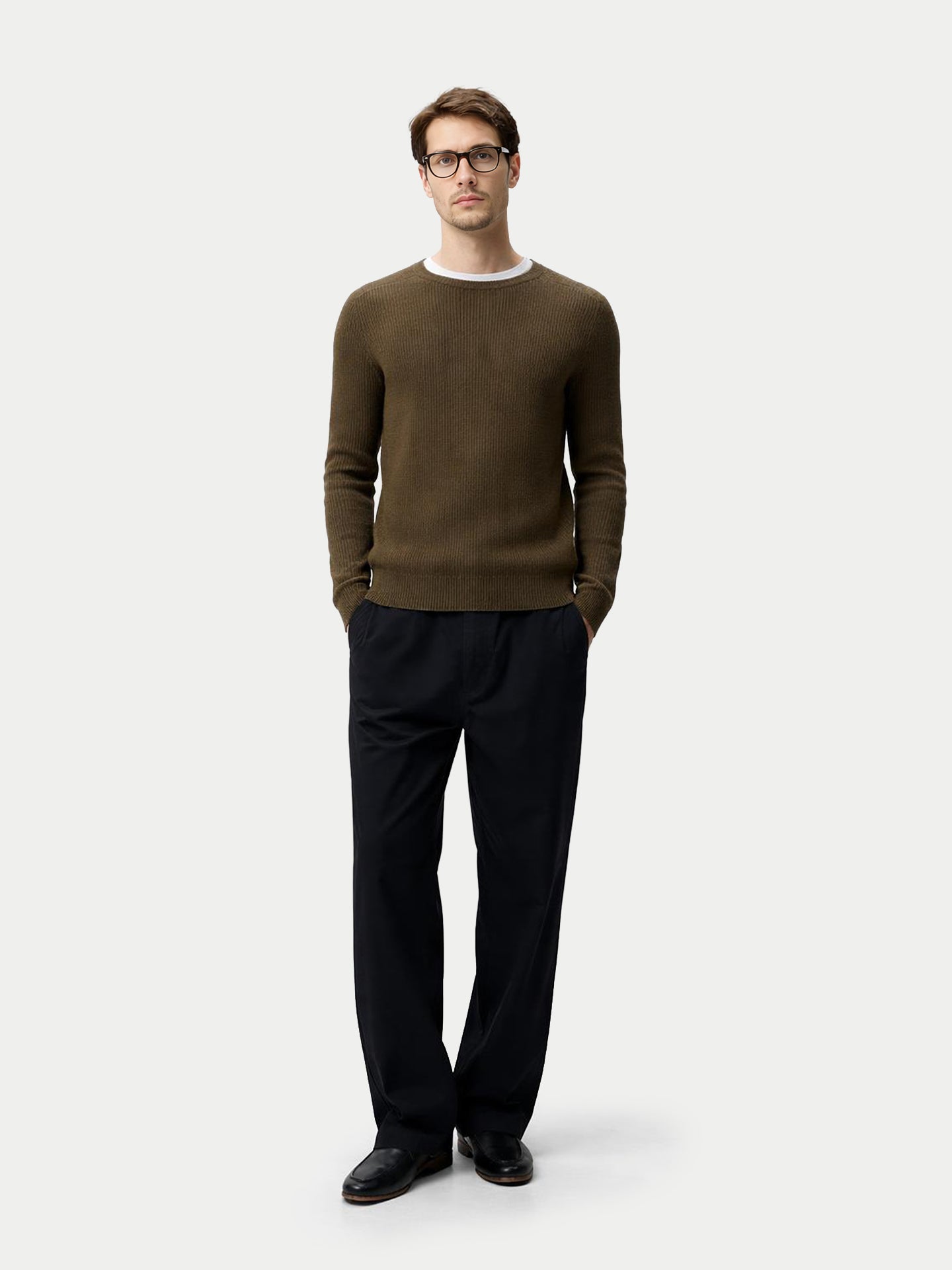 Pull en Cachemire Homme avec Tricot à Côtes