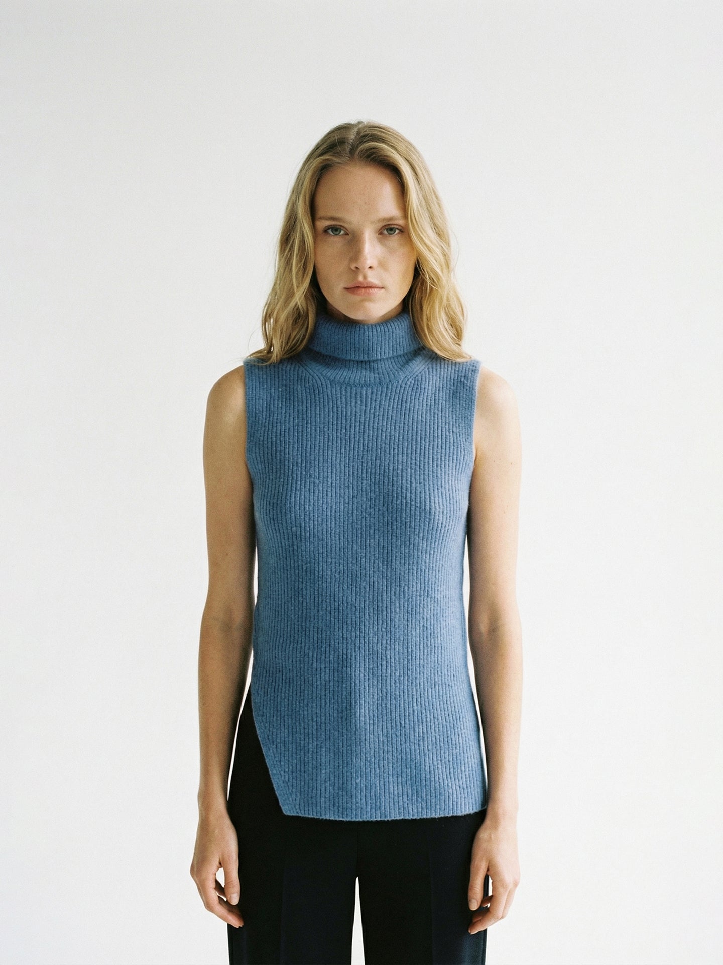 Gilet en Cachemire à Col Roulé