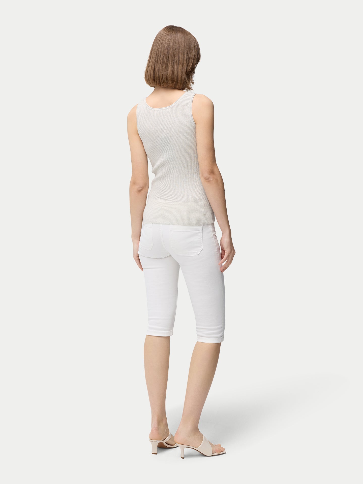 Women's Lightweight Cashmere Silk Tank Top Whisper White - Gobi Cashmere