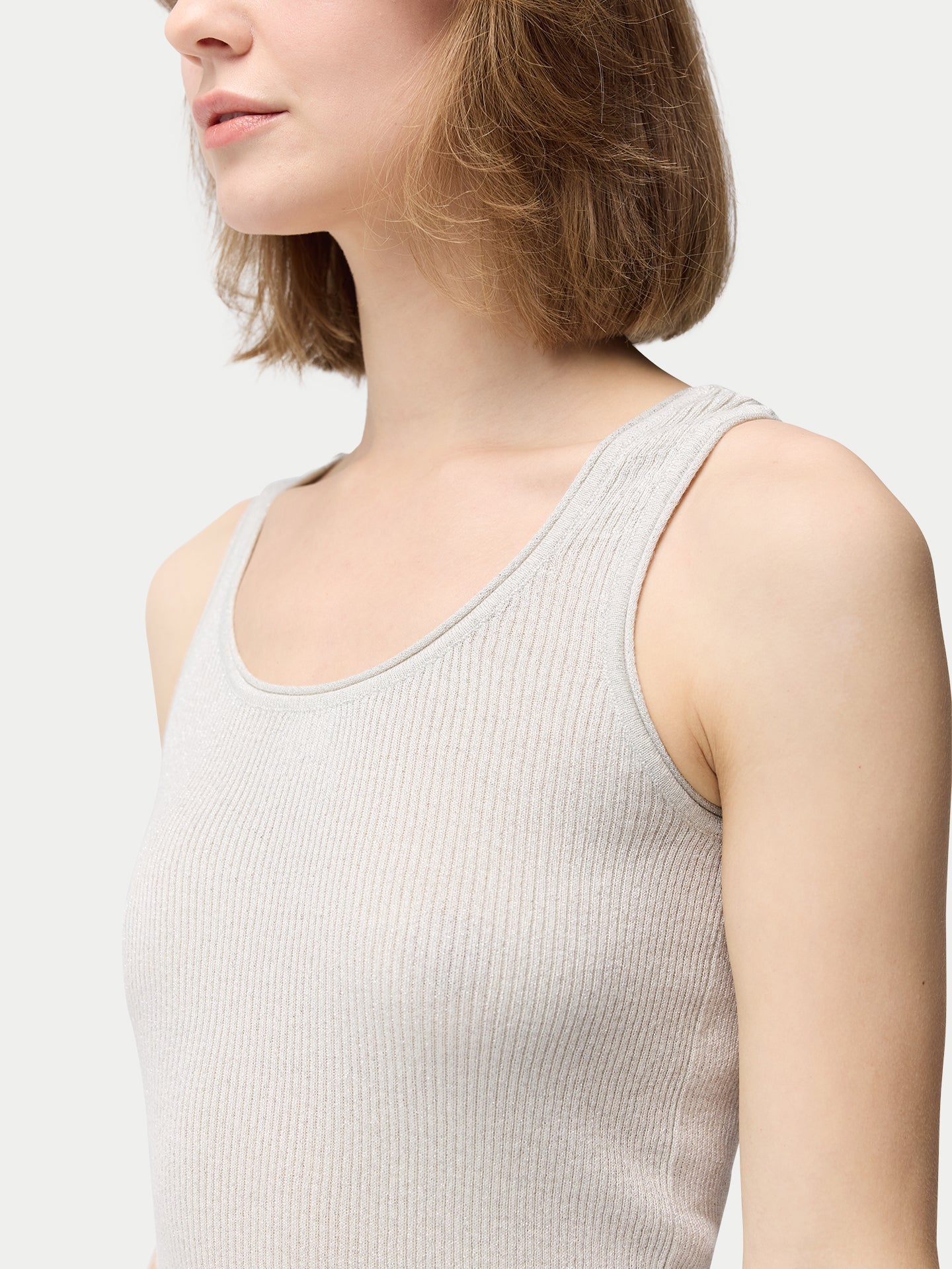 Women's Lightweight Cashmere Silk Tank Top Whisper White - Gobi Cashmere