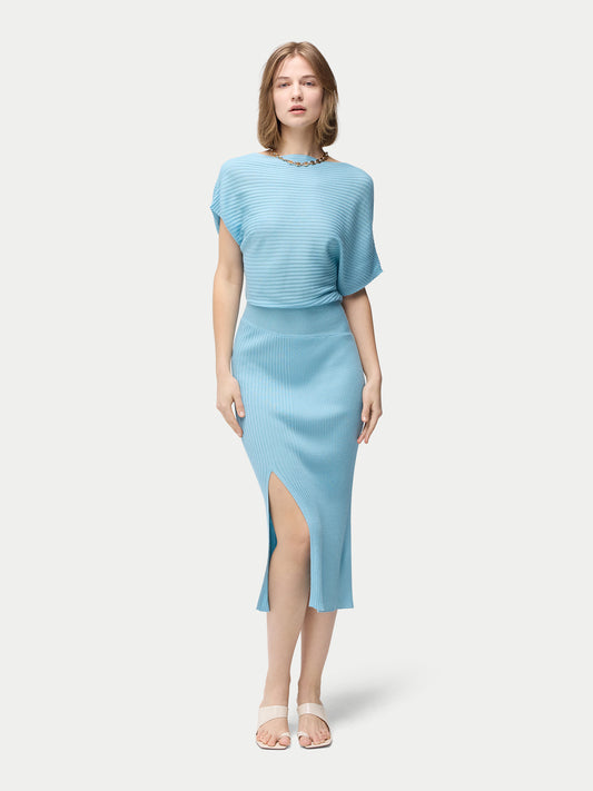 Robe en soie asymétrique en cachemire