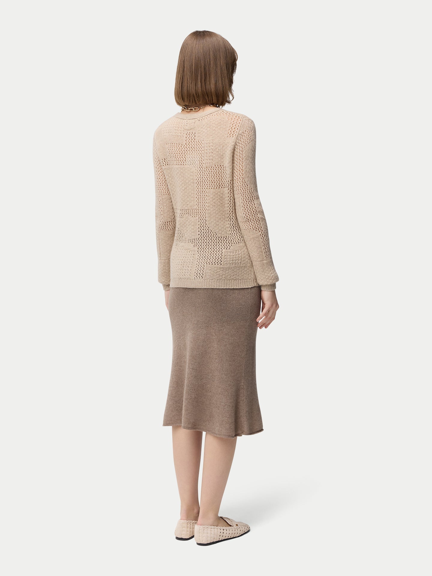 Organic Colour Textured Cashmere Sweater Couleur Organique