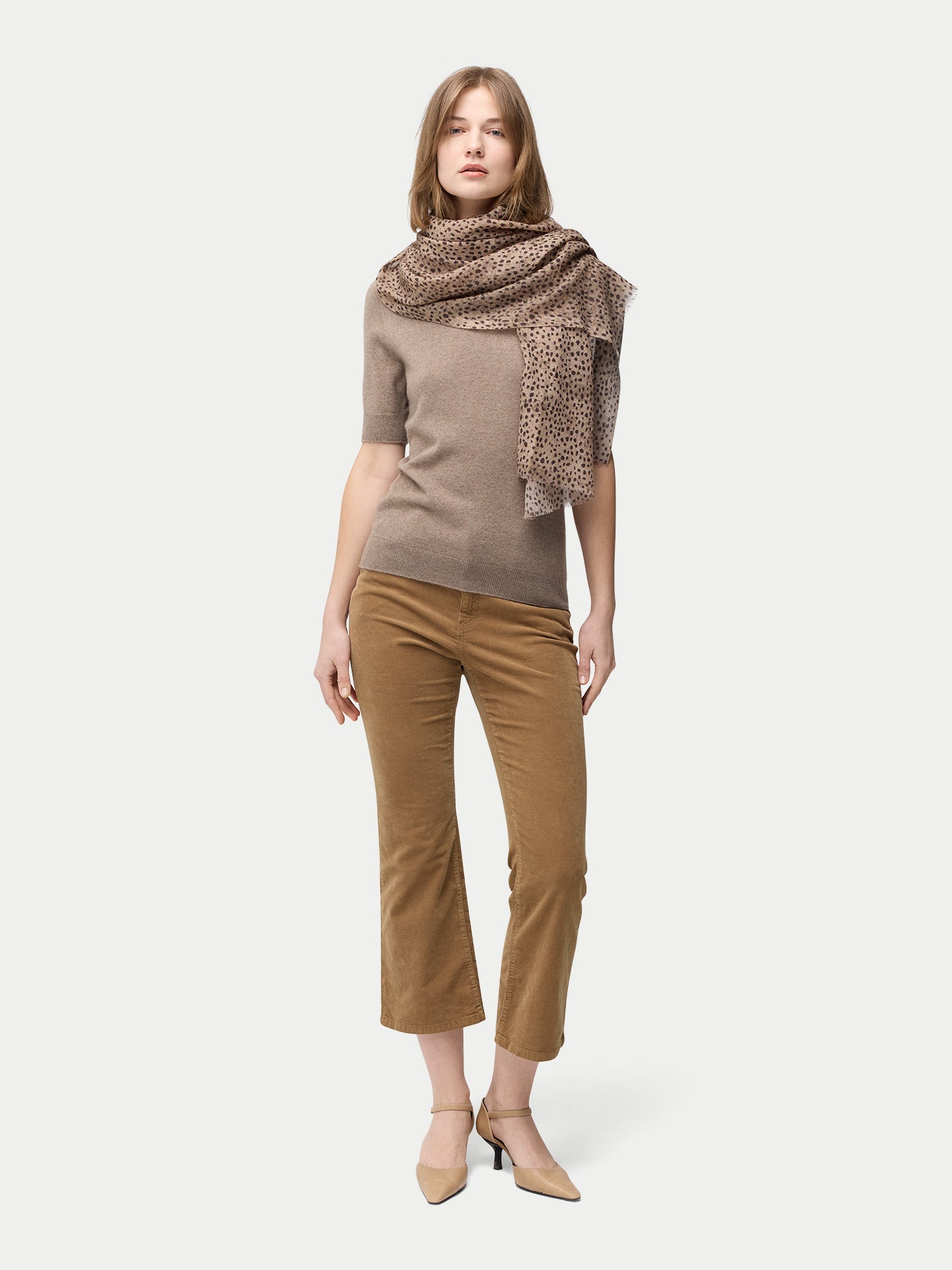 Châle en cachemire imprimé Dune Dots
