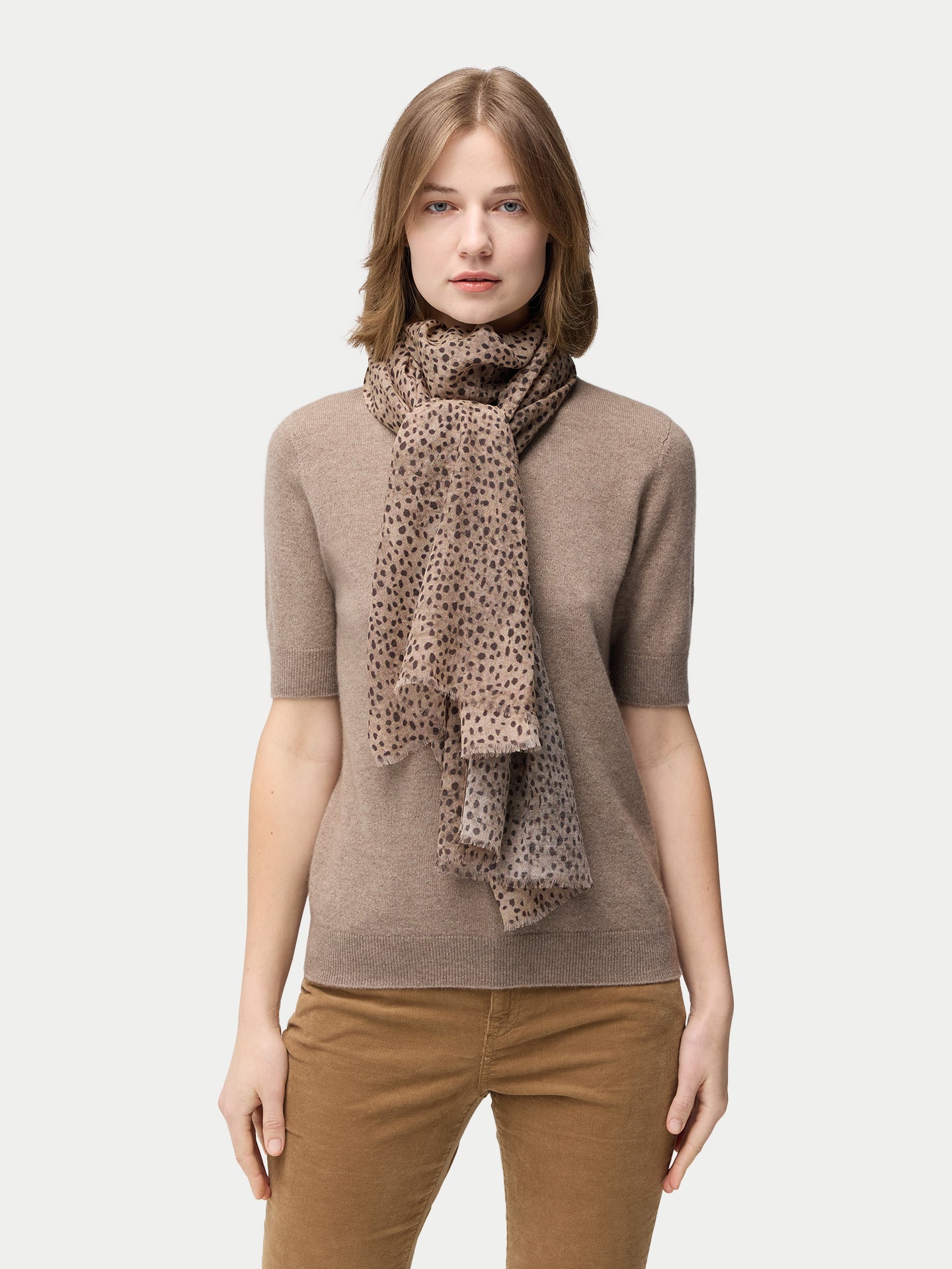 Châle en cachemire imprimé Dune Dots