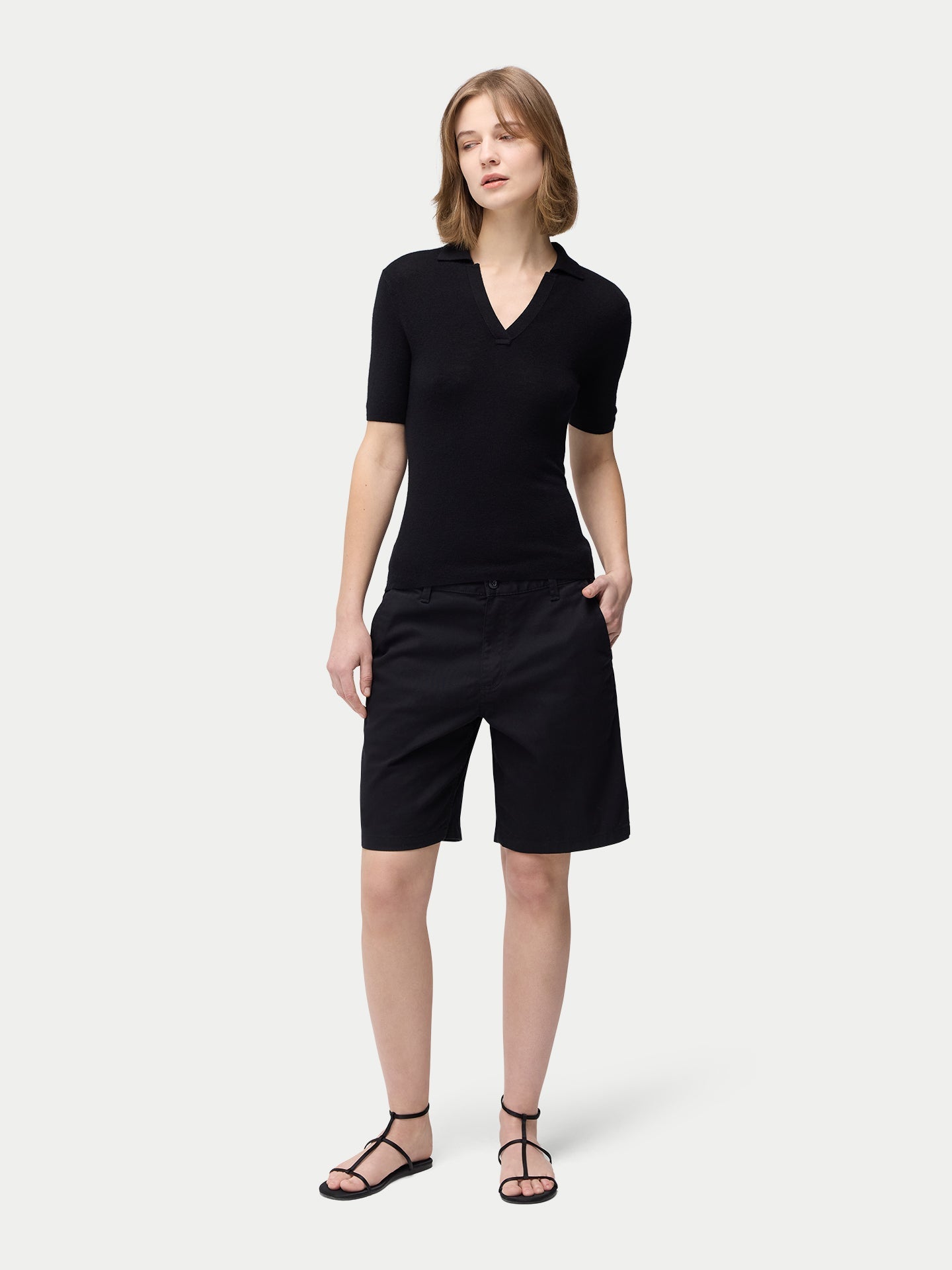 Polo en soie de cachemire pour femmes