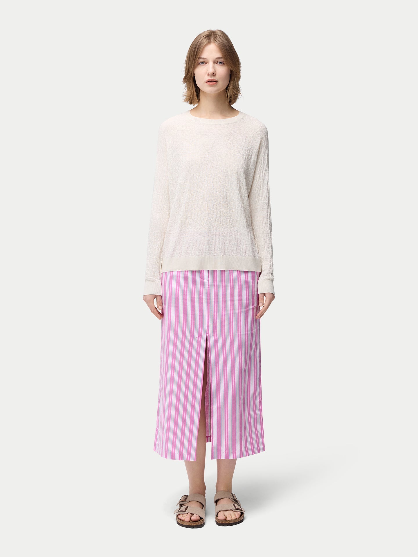 Pull en soie et cachemire texturé