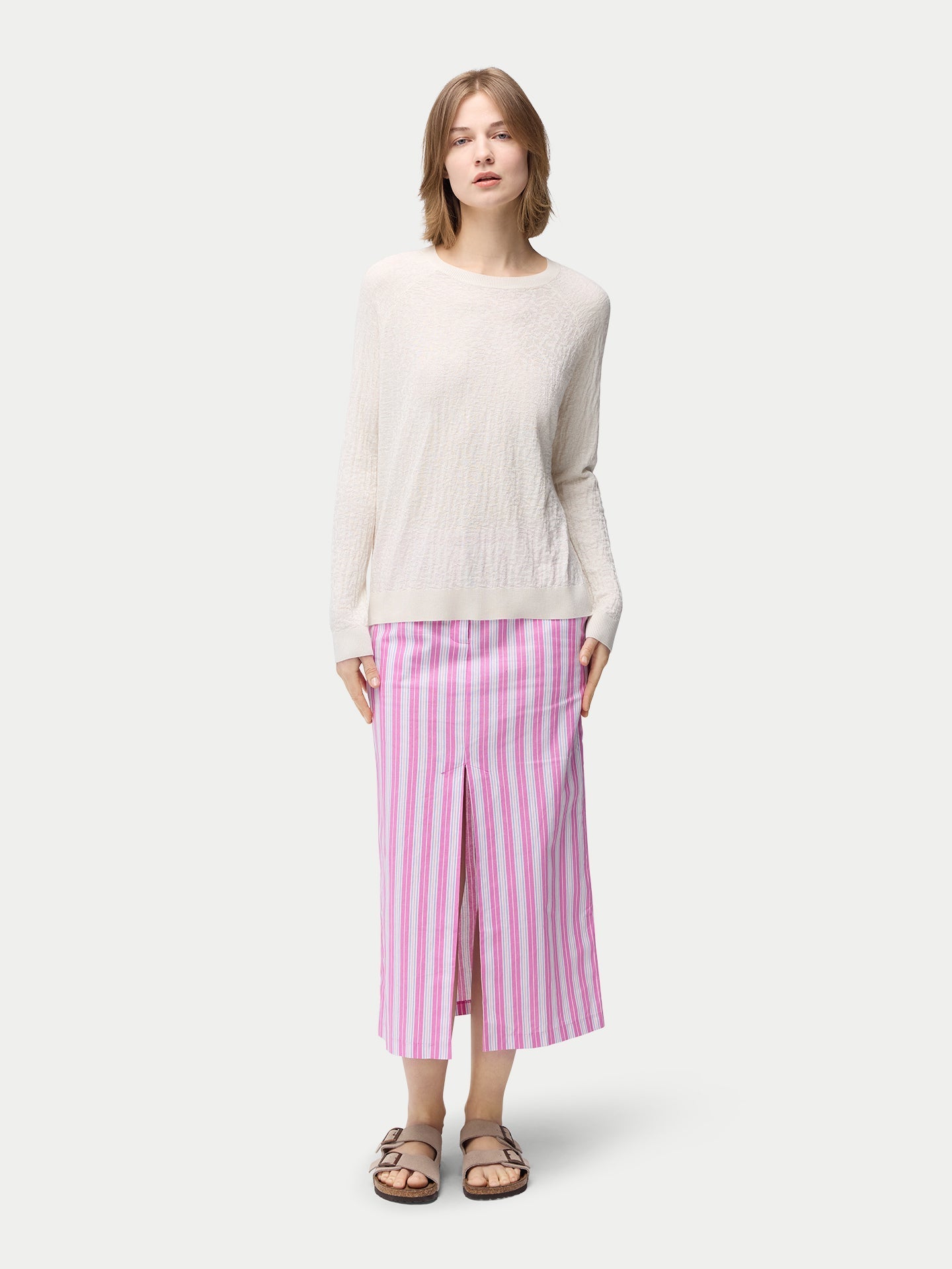 Pull en soie et cachemire texturé