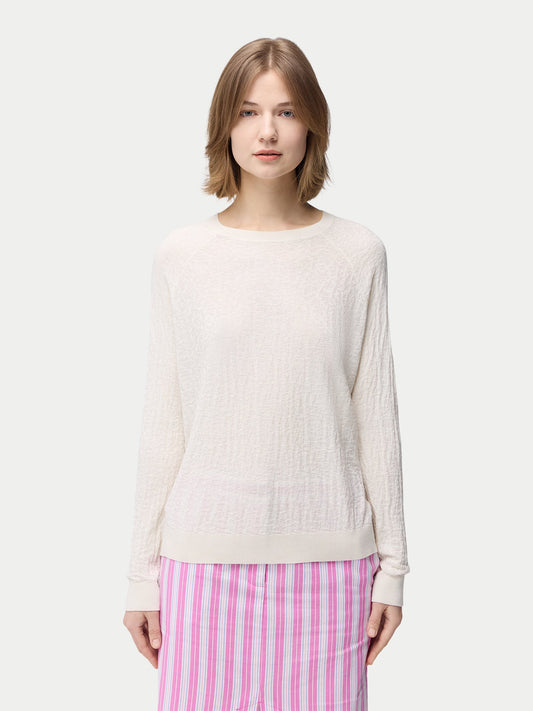 Pull en soie et cachemire texturé