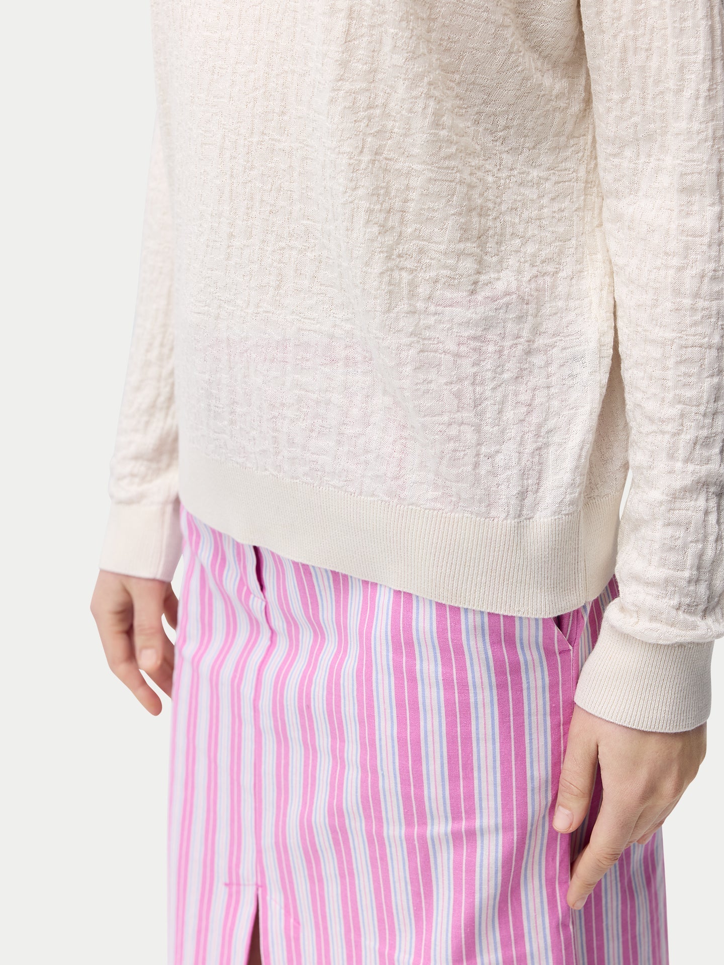Pull en soie et cachemire texturé