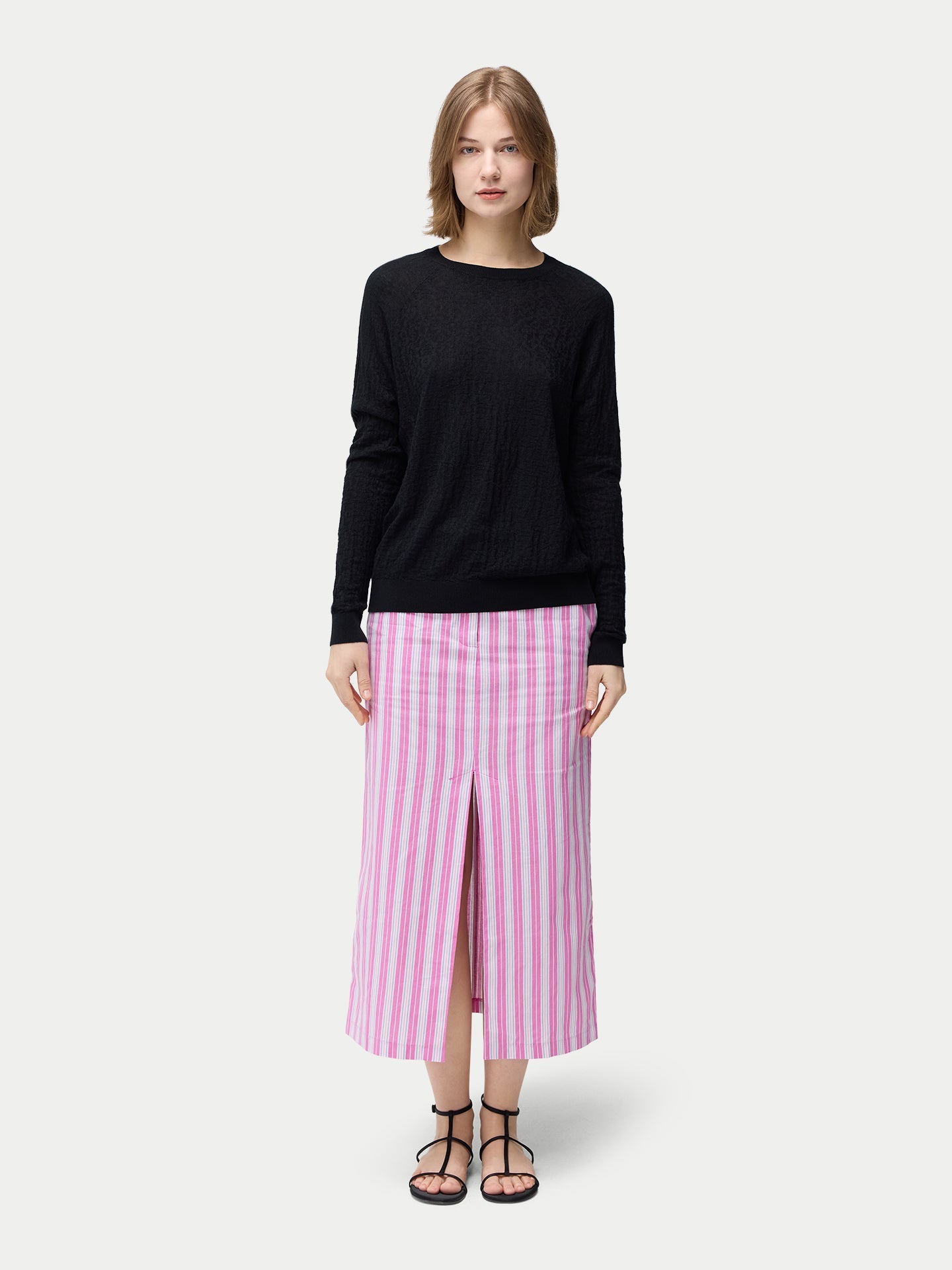 Pull en soie et cachemire texturé
