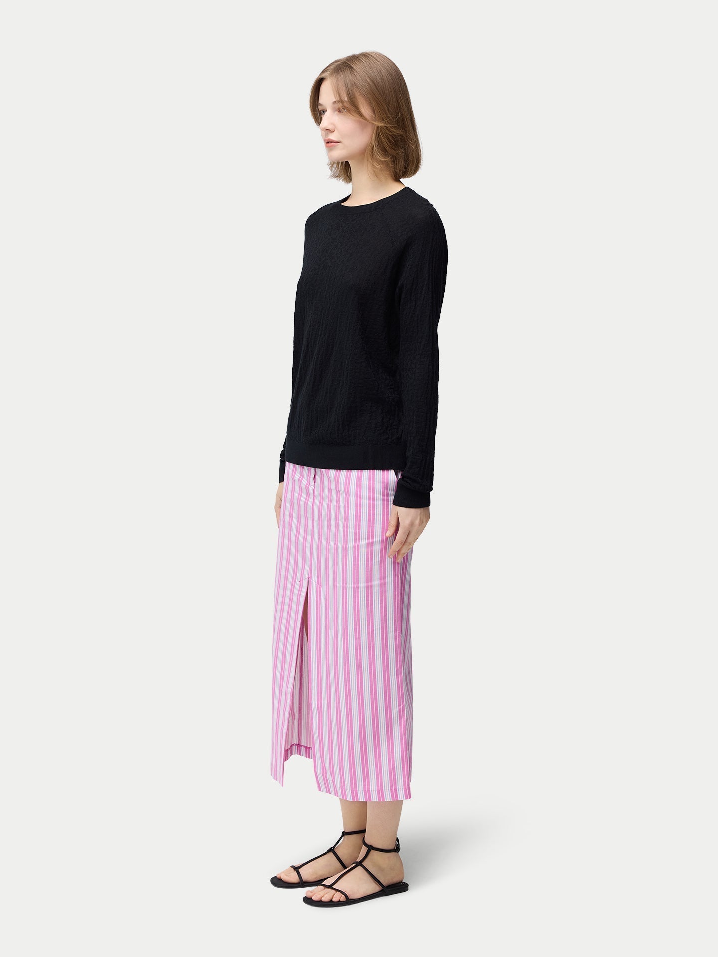 Pull en soie et cachemire texturé