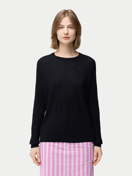 Pull en soie et cachemire texturé