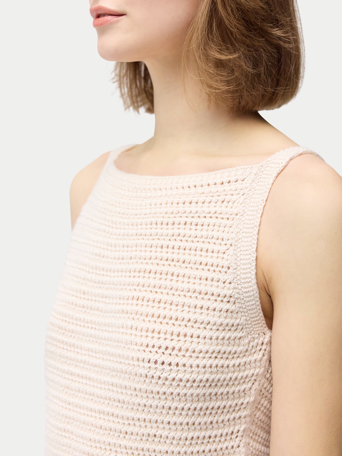 Women's Cotton Cashmere Tank Top Whisper White | GOBI Cashmere