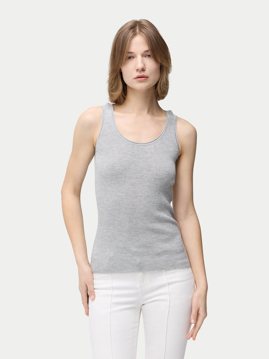 Women's Lightweight Cashmere Silk Tank Top Vapor Blue - Gobi Cashmere