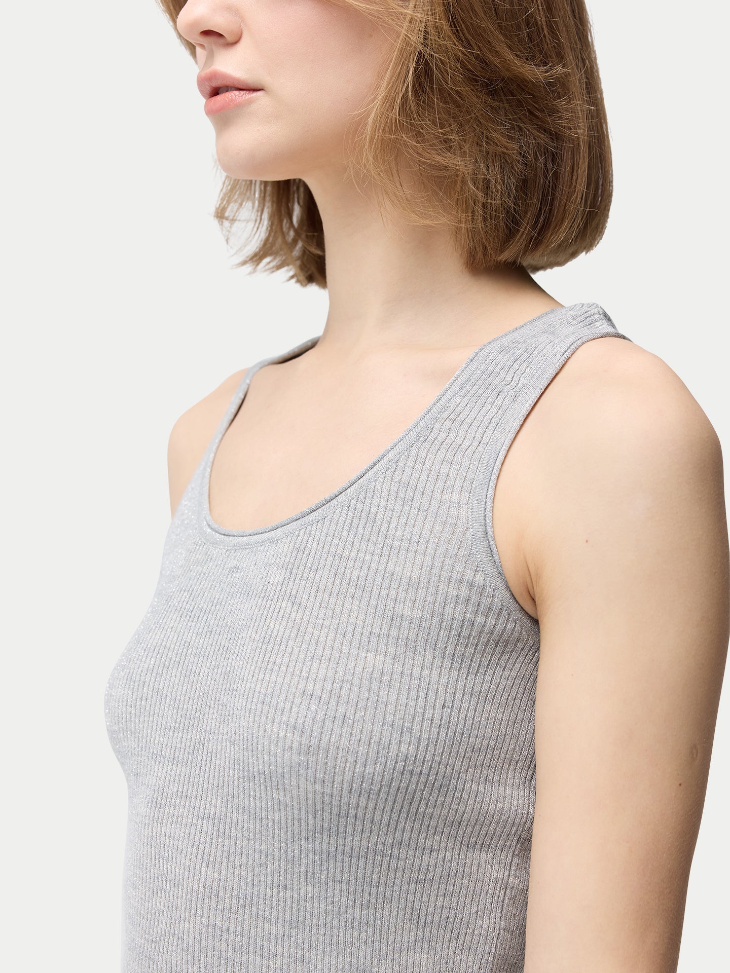 Women's Lightweight Cashmere Silk Tank Top Vapor Blue - Gobi Cashmere