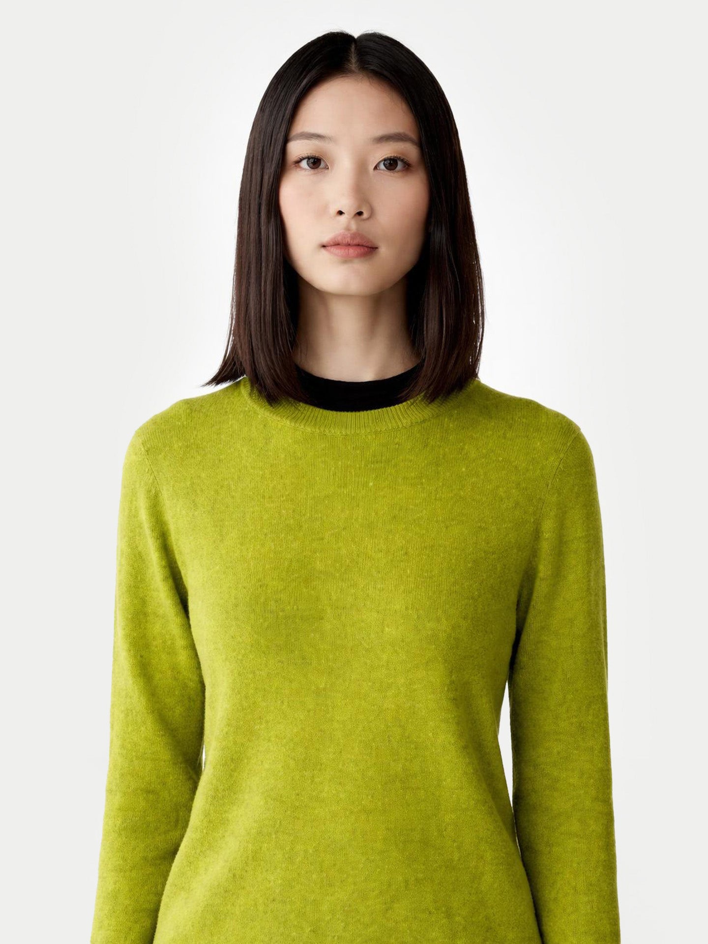 Pull col rond en cachemire Essential pour femmes éPinard Vert - Gobi Cashmere