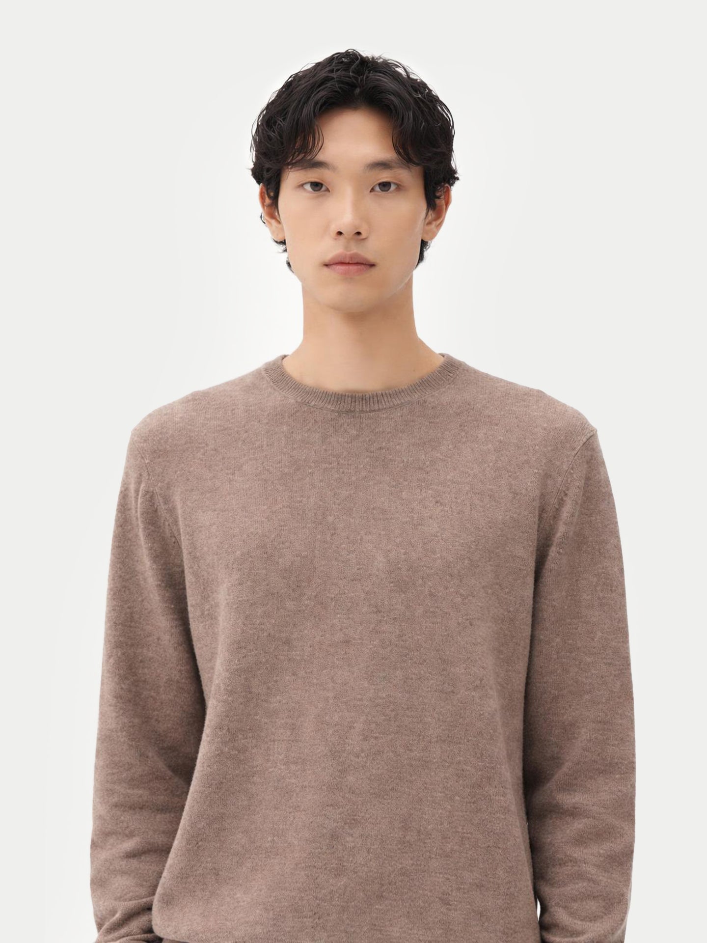 Pull col rond en cachemire Essential pour hommes Couleur Organique