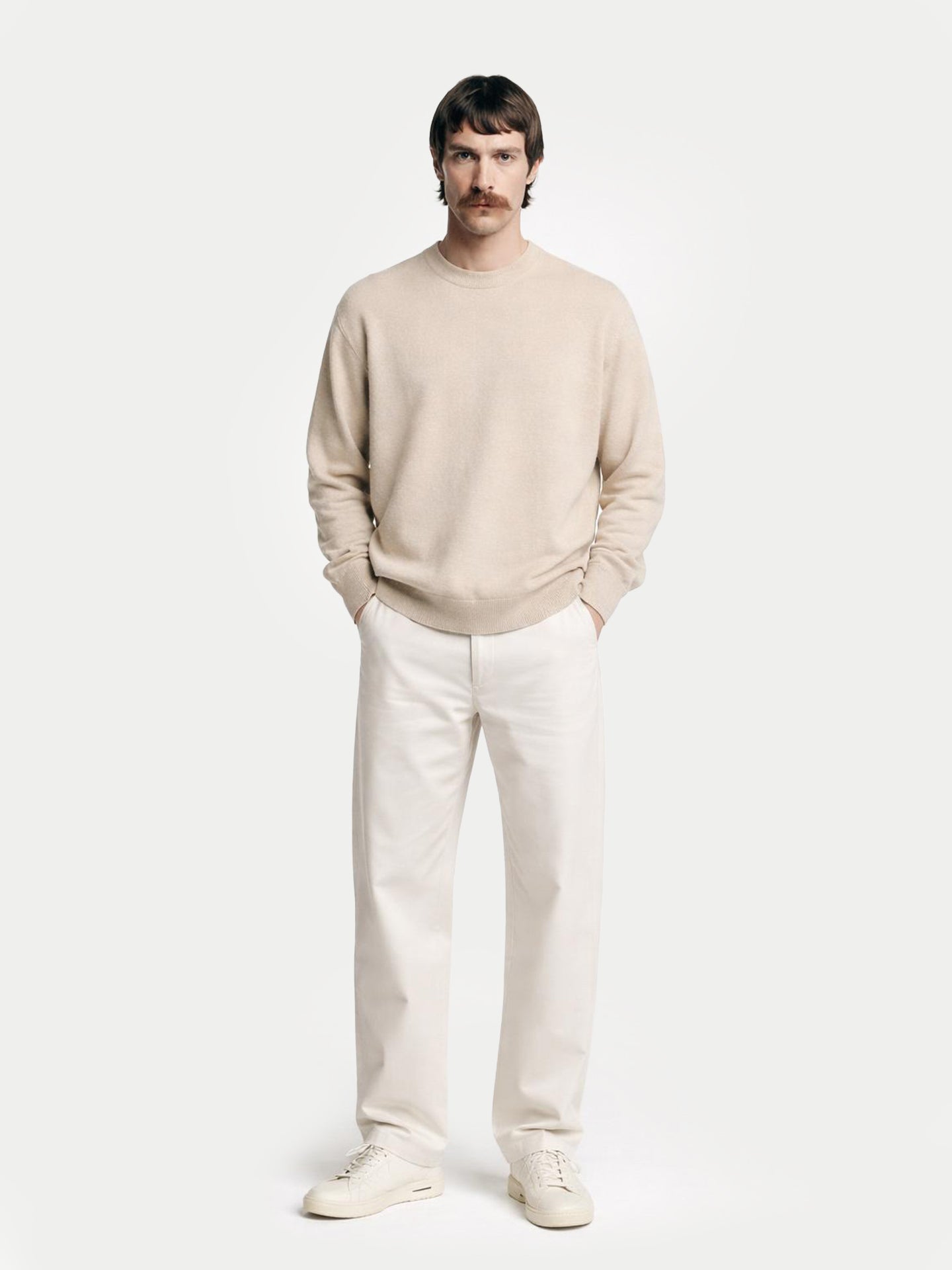 Pull col rond en cachemire Essential pour hommes Couleur Organique