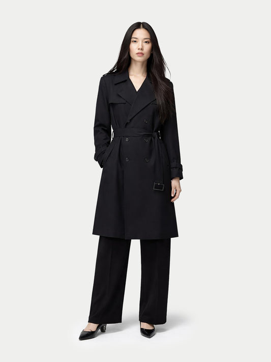 Trench-coat en cachemire à double boutonnage