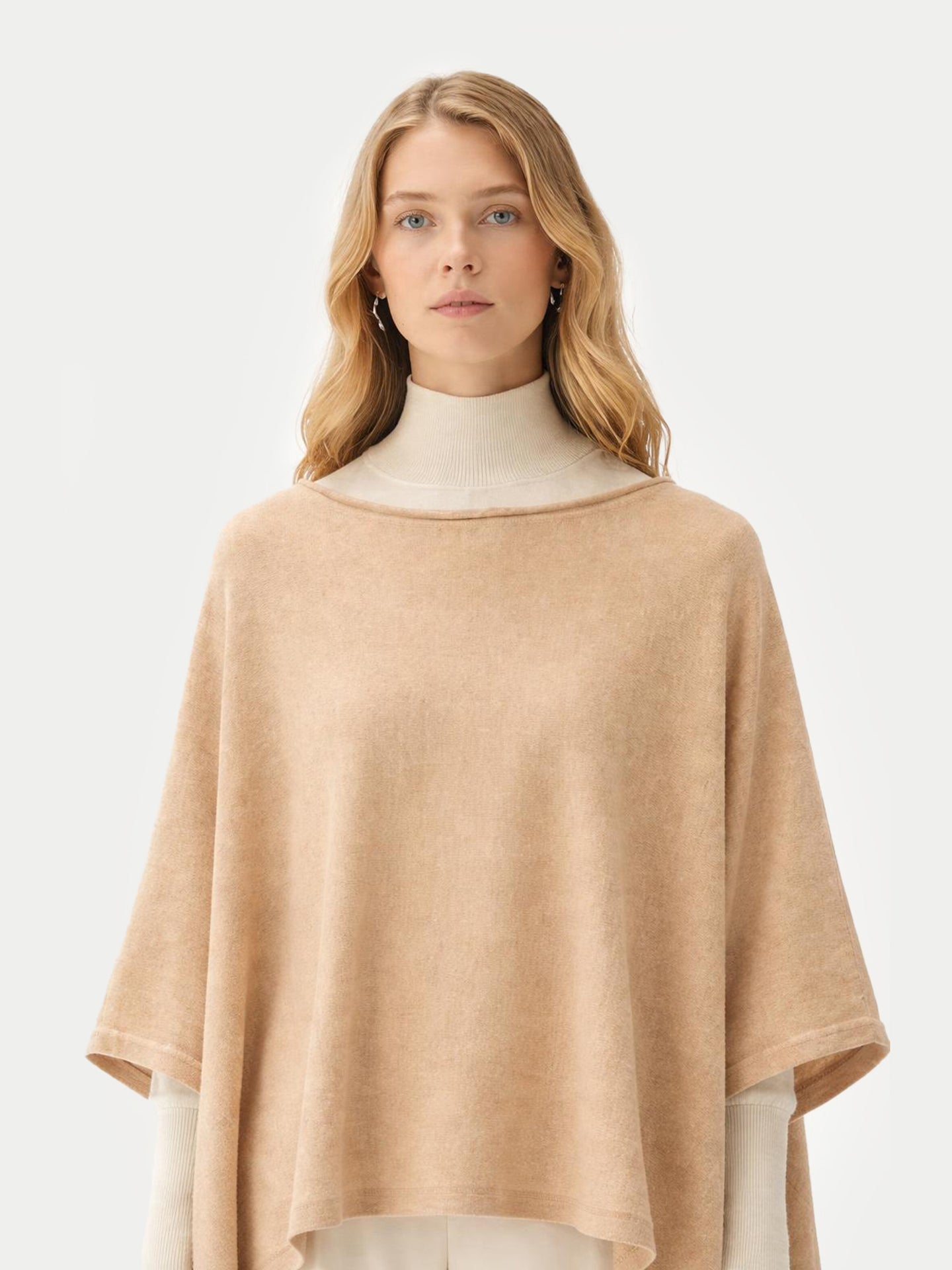 Poncho en cachemire à col bateau Couleur Organique