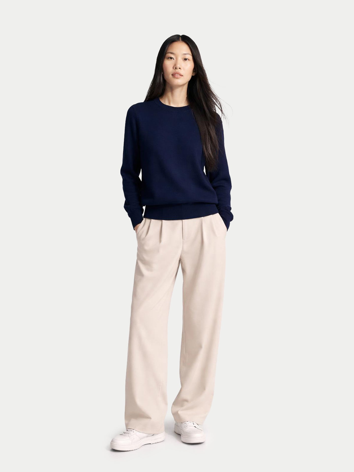 Pull en cachemire pour femme à col rond