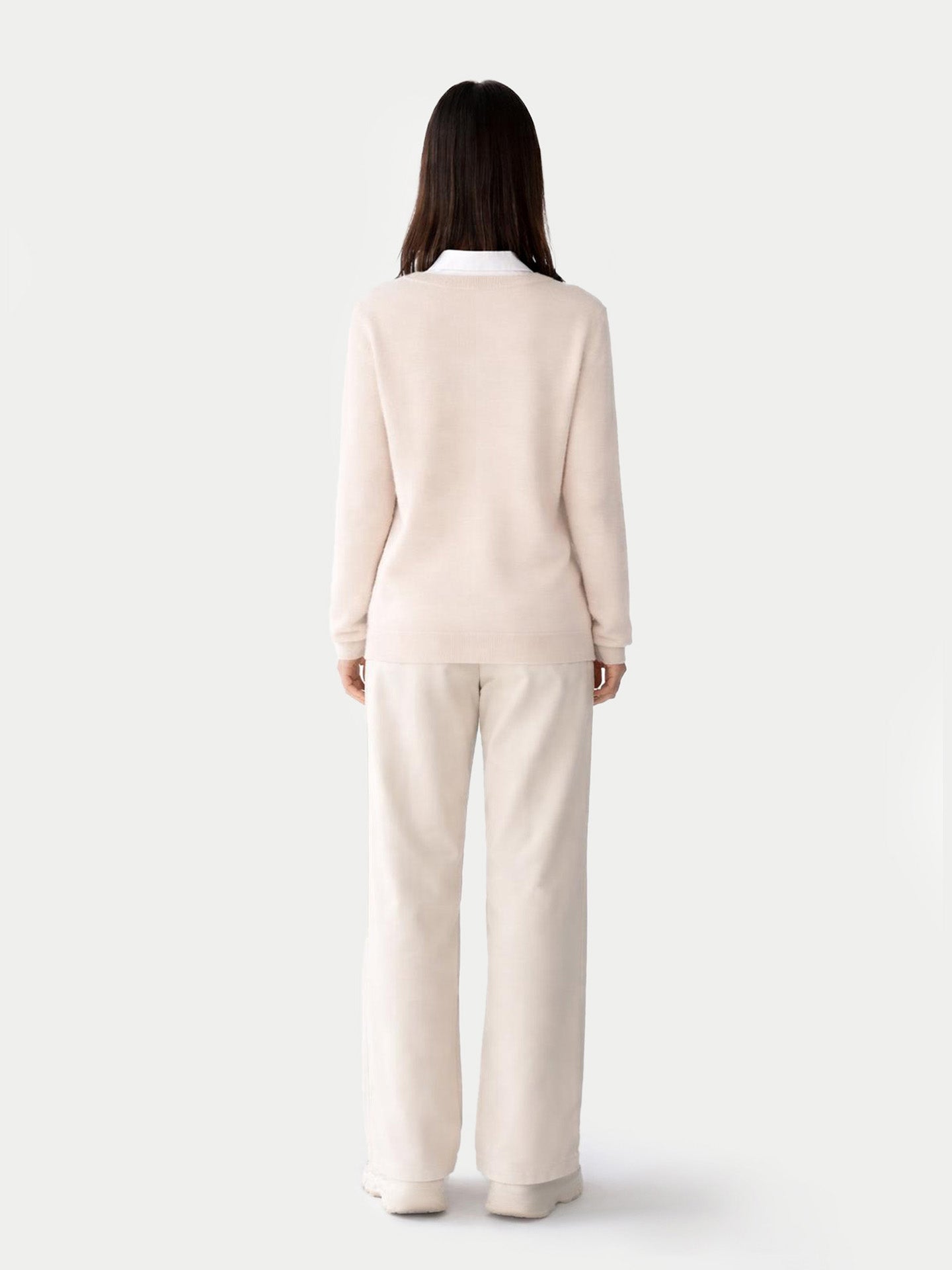 Pull col rond en cachemire Essential pour femmes Blanc Ivoire - Gobi Cashmere
