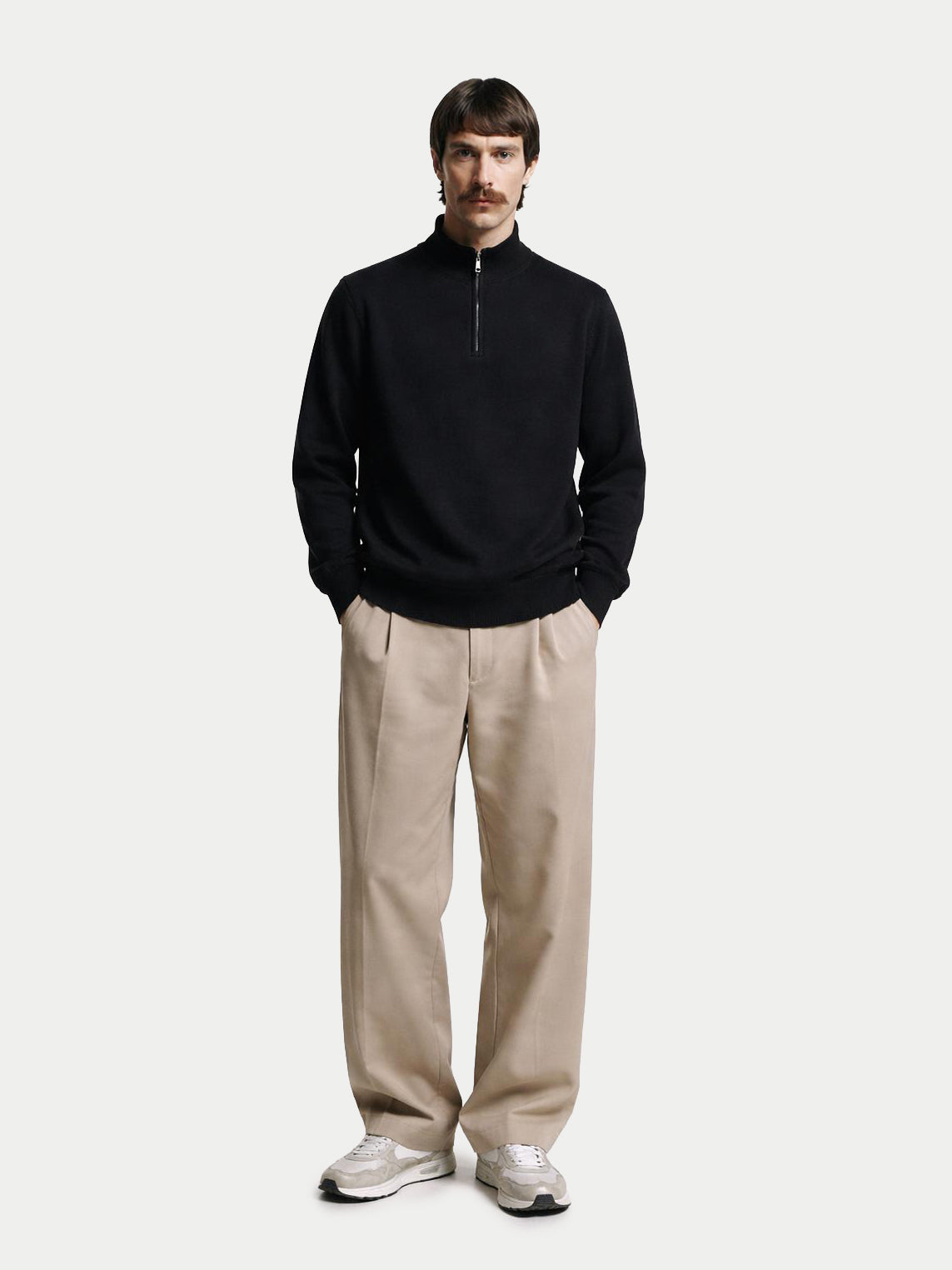 Pull polo demi en cachemire Essential pour hommes